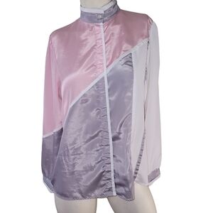 Vintage 80s John's Girl Faux Silk Shirt